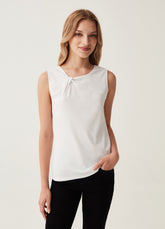 Ovs Tank Top With Round Neck And Knotted Front